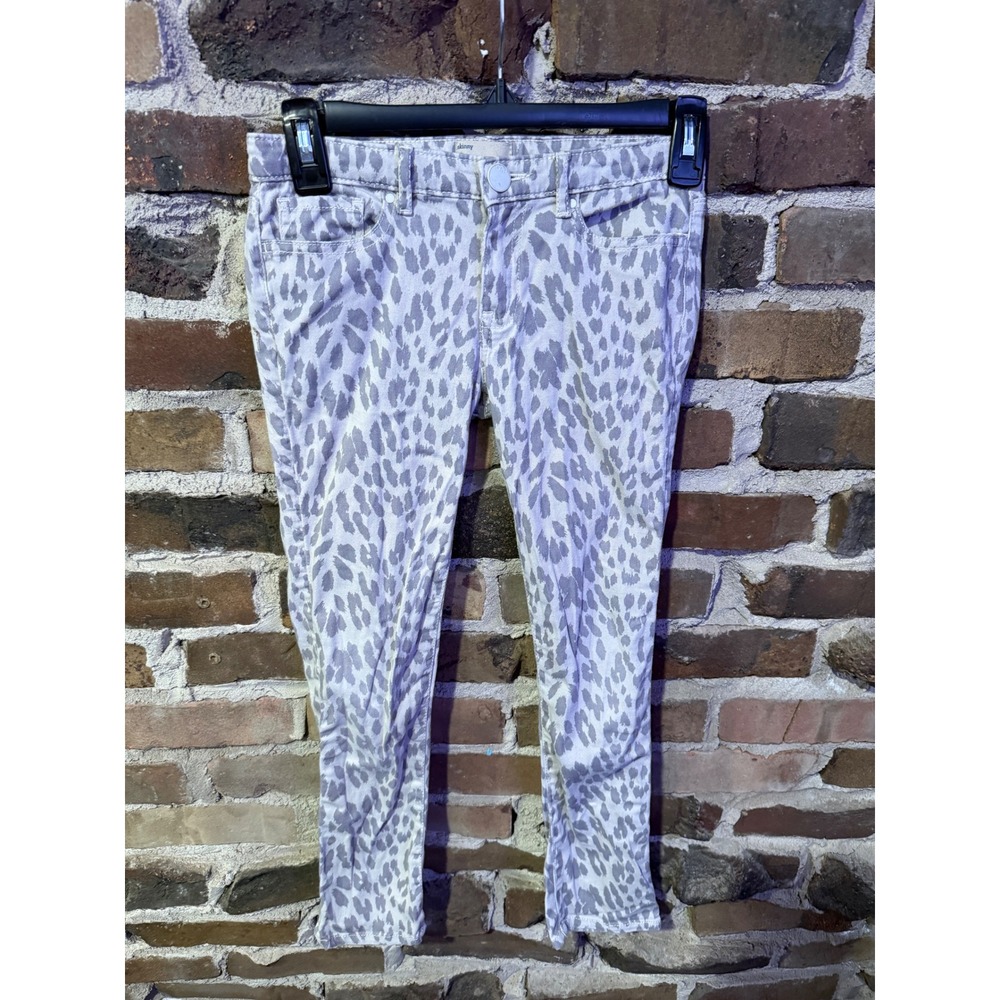 Gap Kids Skinny Jeans 8 Grey Leopard Y2K Indie Sleaze Animal Print Stretch Pants